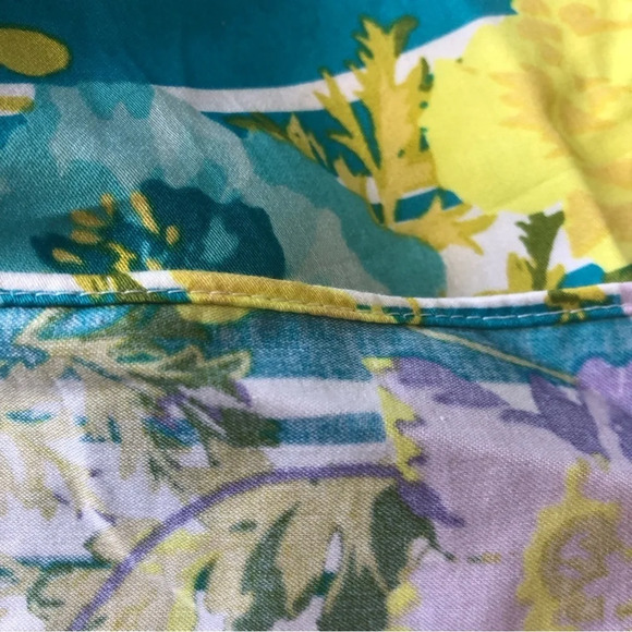 5/$25 
Talbots Floral Skirt Turquoise White 8 Stripes Flower  Side Zipper - Picture 5 of 8